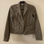 Loft Brown Jacket Women’s Size 2 Button Down Blazer Long Sleeve Cotton Photo 0