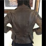 Vintage Celyn B Distressed Leather Brown Jacket Size M Photo 2
