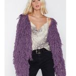 Nasty Gal Purple Shag Coat Photo 0