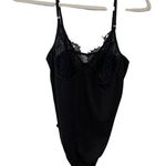 NWT Lace Panel Solid Black Bodysuit size small Photo 2
