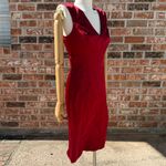 Bebe  Crimson Satin VTG Y2K V-Neck Midi Dress / 6 / Like New Photo 4