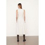 Vince  Paneled Crewneck Sleeveless Cream Midi Dress Size 6 Photo 1