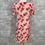 ASTR Red and White Floral Hibiscus Mini Dress Photo 4