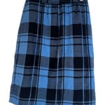 VTG Brian David Canada Tartan Plaid Skirt Blue Black Wool Blend Size Small Photo 0
