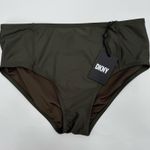 DKNY Bikini Bottoms Size Large Moss Green Seamed High Waist NWT Swim Beach Photo 11
