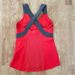 Lululemon  Push Ur Limits Tank Top Red Coral Gray Size 6 Criss Cross Back Passion Photo 2
