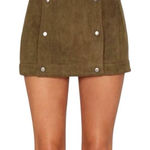 Six crisp days olive green suede mini skirt Small Photo 0