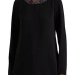 Ralph Lauren Lauren  Beaded Crewneck Long Sleeve Blouse Size‎ Large Photo 0