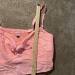 Universal Threads Universal Thread Crop Top Womens 2X XXL Linen Coral Tank Tie Front Smocked Shirt Photo 4