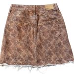 Paige EUC Aideen Raw Hem Denim Skirt Bronze Viper Print Size 25 Retail @ $128.00 Photo 6