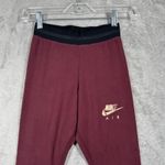 Nike  Air Leggings Womens XS Maroon Logo Spellout Activewear Athleisure Photo 3
