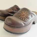 Lower East Side VTG Y2K  Brown Faux Leather Chunky Clogs Sz 7.5 Photo 1