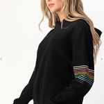 Dance & Marvel Rainbow Striped Sleeve Hoodie Photo 1