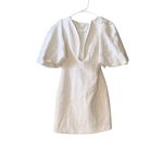 Solace London Delphi Gathered Cotton-Tweed Mini Dress Sz 4 US White Photo 2