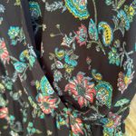 Xhilaration Black Floral blue yellow paisley v neck shorts romper size large Photo 2