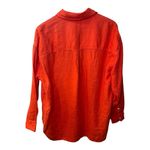 Faherty  Laguna Linen Relaxed Shirt Poppy Red Coastal Beach Womens XS Oversized Photo 3