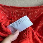 Urban Outfitters  off the shoulder red orange floral long sleeve crop top Photo 5