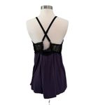Adore Me Halter Babydoll Top Sleep Top 2X Purple Black Lace Dark Moody Romantic Photo 2