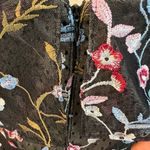 Adrianna Papell Adriana Papell Black Boho Embroidered Tiered Dress Off the Shoulder Size 4 Photo 2