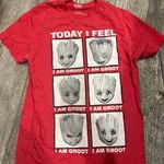Marvel "Today I Feel I am Groot" Funny Avengers Red Small Unisex T-Shirt Photo 0