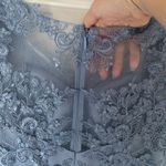 Azazie  Elegant Blue Lace Wedding Dress Photo 9