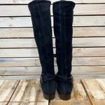 Vintage J.Crew Black Suede Tall Riding Boots Made in Romania Leather 80513 Sz 8 Blue Photo 4