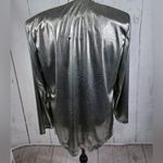 Vintage Joan Walters Silver Metallic Shiny Cardigan Jac Size 8 Photo 3