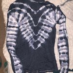 Free People Tie-Dye Long Sleeve Top - Black and White Photo 0