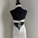 Elegant White Halter Maxi Dress Size M Photo 8