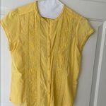 Caribbean Joe Yellow Puff Sleeve Blouse with Mandarin Collar Photo 0