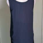Philosophy Oversized Chiffon Deep Navy Blue Tank Blouse with Raw Hemline Photo 3