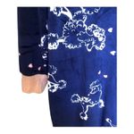 Hale Bob Pajamas NWT White Poodles Navy Pink Trim Wrist Ankles Hoodie Onesie Med Photo 4