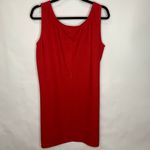 Carole Little Red Dress Jacket Flax Rayon Tencel Sz 14 Beaded Sleeves Photo 8