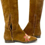 Ash Jess Russet Suede Over the Knee Boots Floral Embroidery Flat Riding EU 40 Photo 8