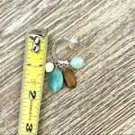 Silver tone hoops with beads Photo 3