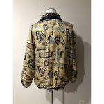 Mureli 100% Silk Women’s Jacket Shirt Nautical Multicolor Zip Pocket Size XL Yellow Photo 2