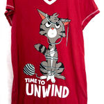 Lazy One Red and White Cotton Nightshirt Size M Photo 0