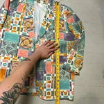 Vtg Jordana Colorful Patterned Women’s Blazer 3/4 Sleeve Made In The USA Blue Photo 4