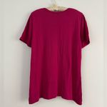 Vintage Quacker Factory Silk Magenta Rhinestone Square Neck Short Sleeve Shirt Pink Size M Photo 3