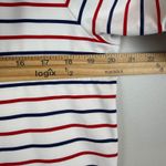Untuckit Top Womens Large White Red Black Striped Stretch LS‎ Boat Neck Preppy Photo 6