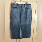 Loft  Denim Midi Skirt in Classic Mid Wash Size 12 Chic Minimalist Photo 2