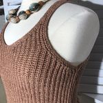 Moon & Madison Cropped Tank Top Sleeveless Crocheted Cable Knit Rose Pink sz XL Photo 5