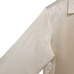Jones New York  Long Sleeve Satin Button Down Blouse Beige Size Medium Photo 6