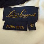 LUISA SPAGNOLI | Black & Cream Silk Surplice Bodice Beaded Cocktail Dress Size 6 Photo 8