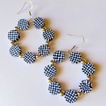 Handmade unisex black & white clay beads y2k Kawaii punk hoop earrings🖤🖤🖤 Photo 3