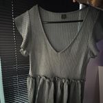 SheIn SHIEN, Blue Gray V-Neck Peplum Top Photo 0