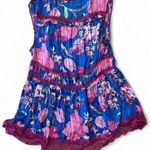 Free People Spring Fling Mini Dress in Ultra Violet Combo Small Photo 3