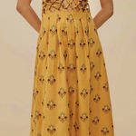 Farm Rio New  Coconut Tree Tapestry Macrame Yoke Maxi Dress XS Photo 0