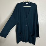 J. Jill Cotton Rayon Blend Button Down Pocket Sweater Cardigan, Size 4X Blue Photo 1