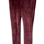 Nanette Lepore Burgundy Crushed Velvet Ribbed Leggings Size S Photo 0